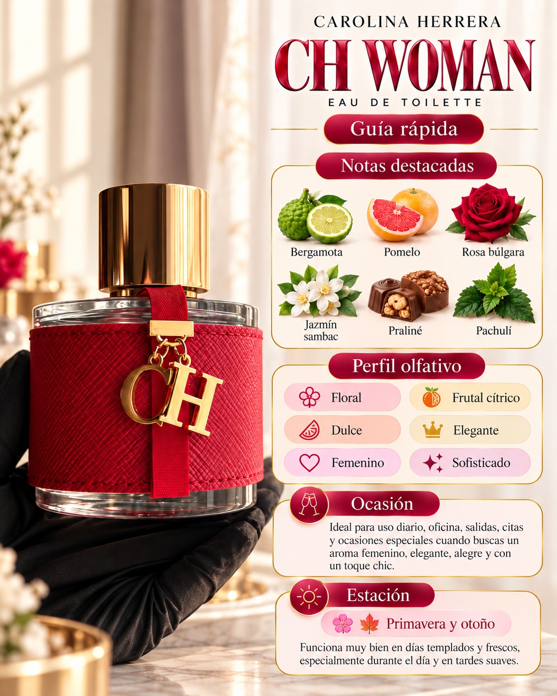 Carolina Herrera CH Women EDT decant original Decants de disenador en Eudecant