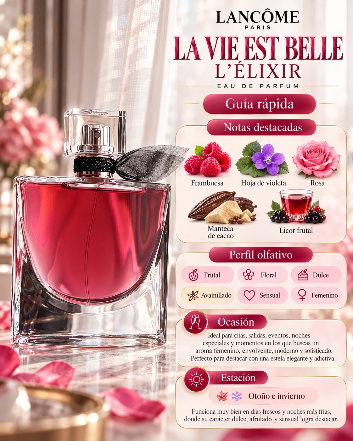 Lancôme La Vie Est Belle L'Elixir EDP decant original Decants de disenador en Eudecant