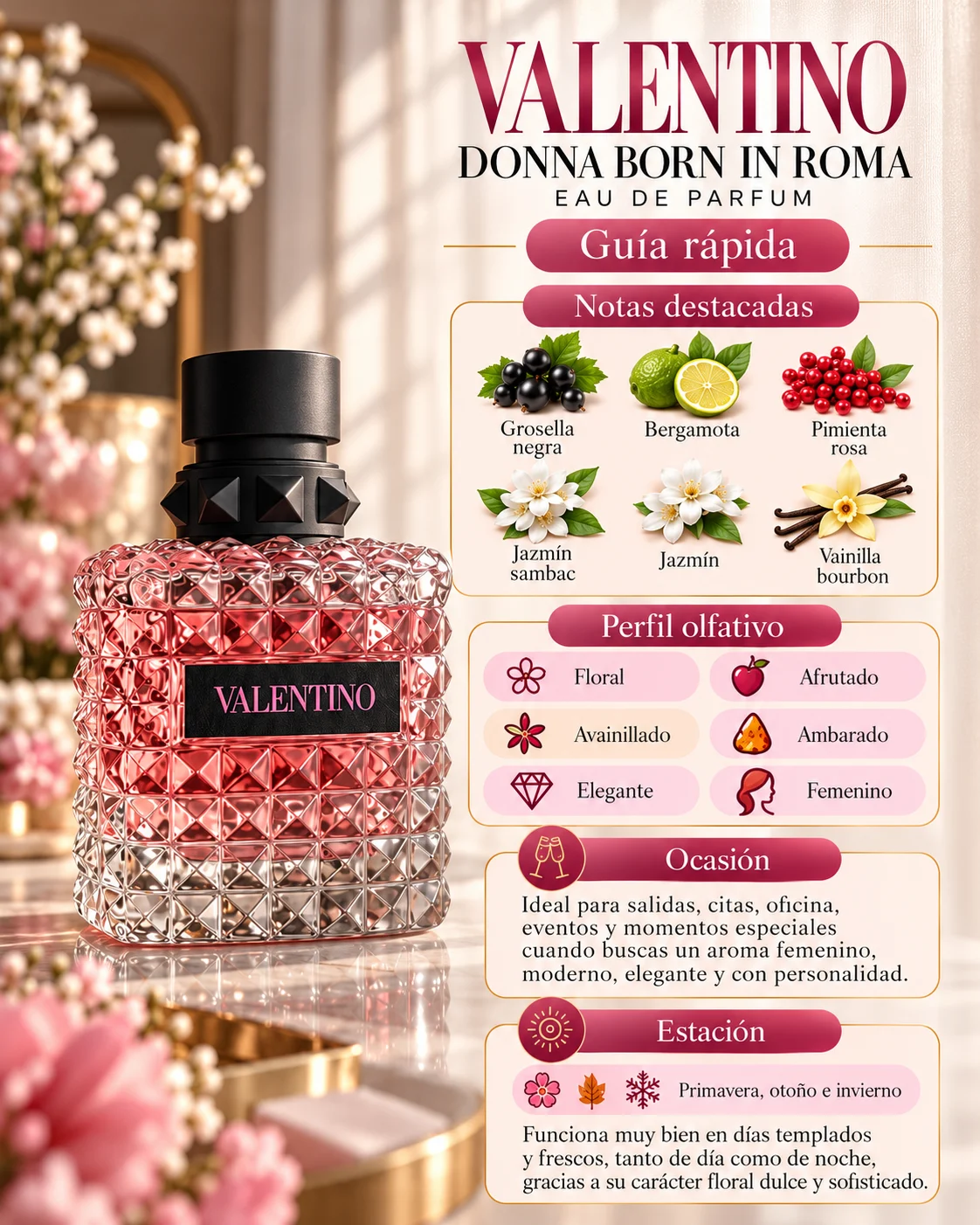 Valentino Donna Born in Roma EDP decant original Decants de disenador en Eudecant