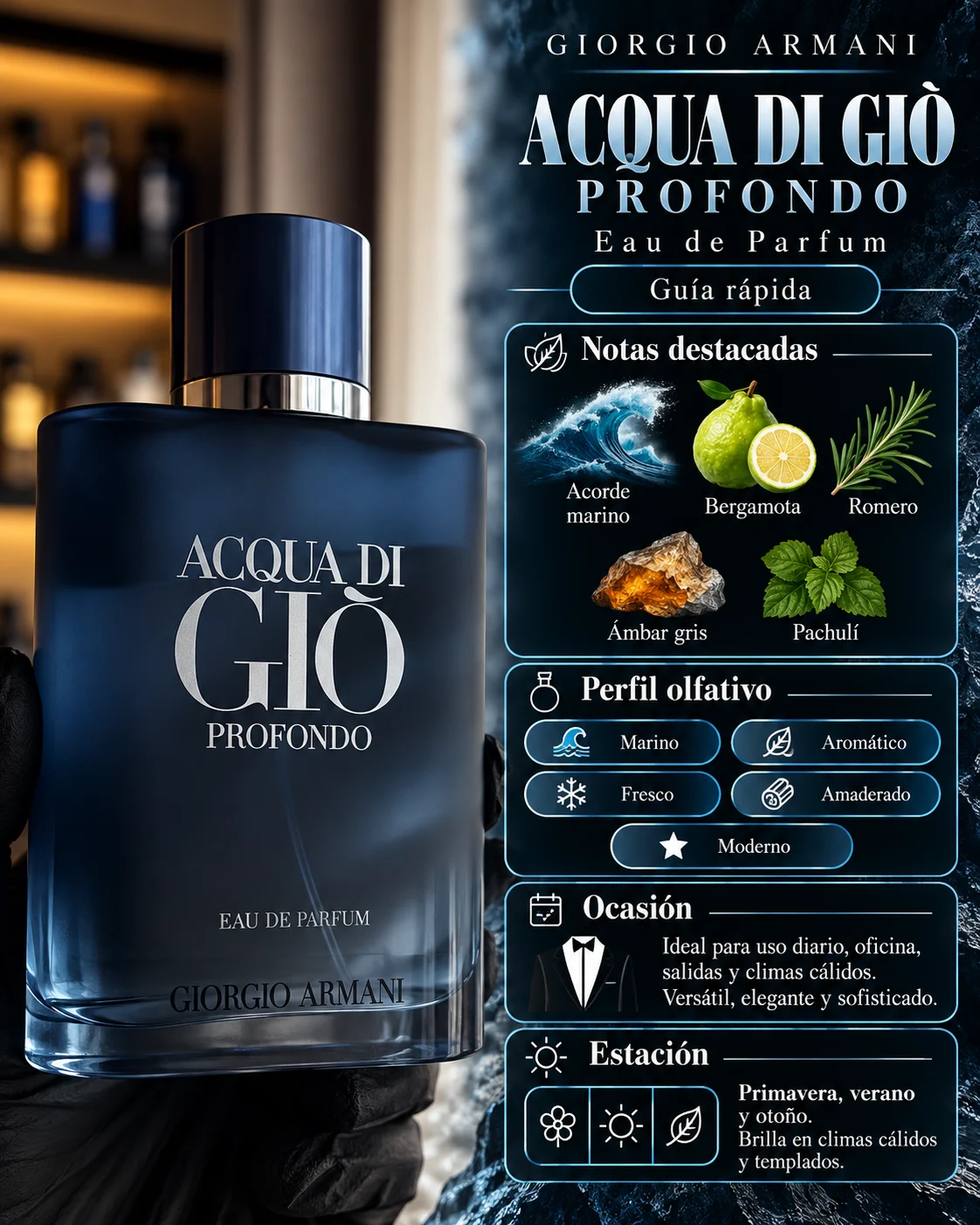 Armani Acqua di Giò Profondo Eau de Parfum decant original Decants de disenador en Eudecant