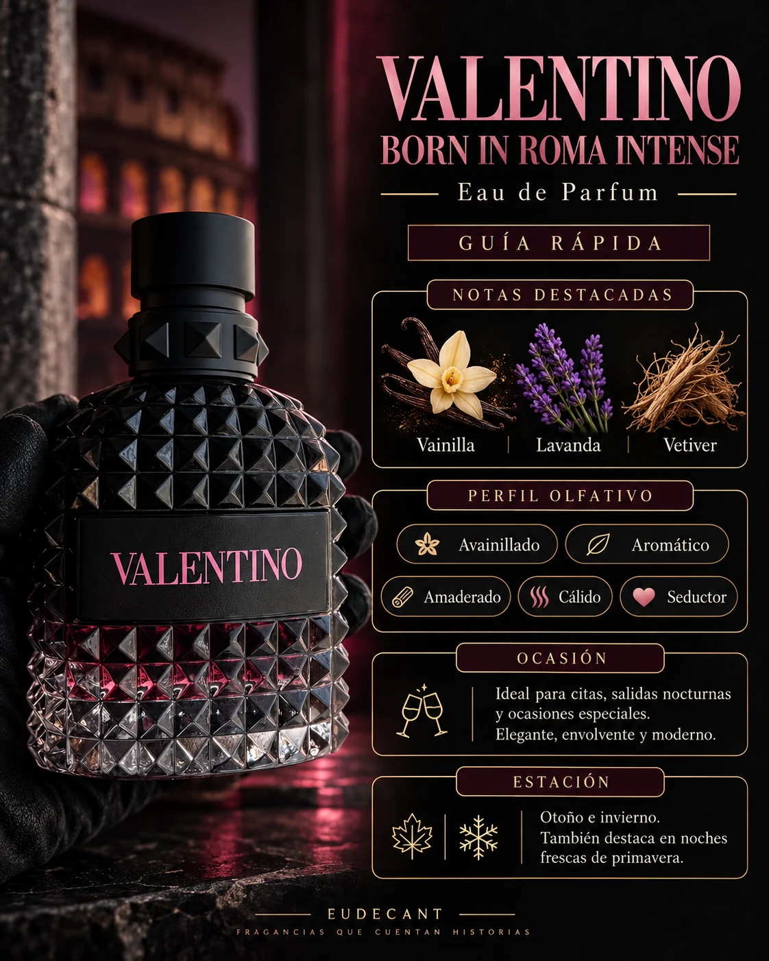 Valentino Uomo Born in Roma Intense EDP decant original Decants de disenador en Eudecant