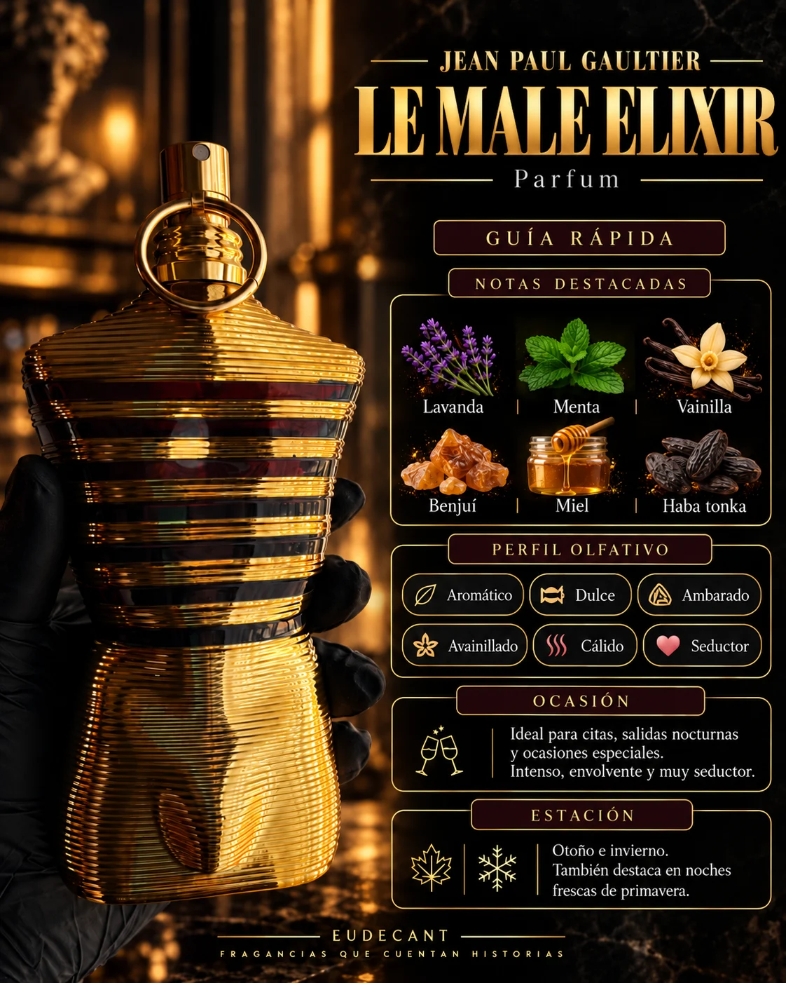 Jean Paul Gaultier Le Male Elixir decant original Decants de disenador en Eudecant